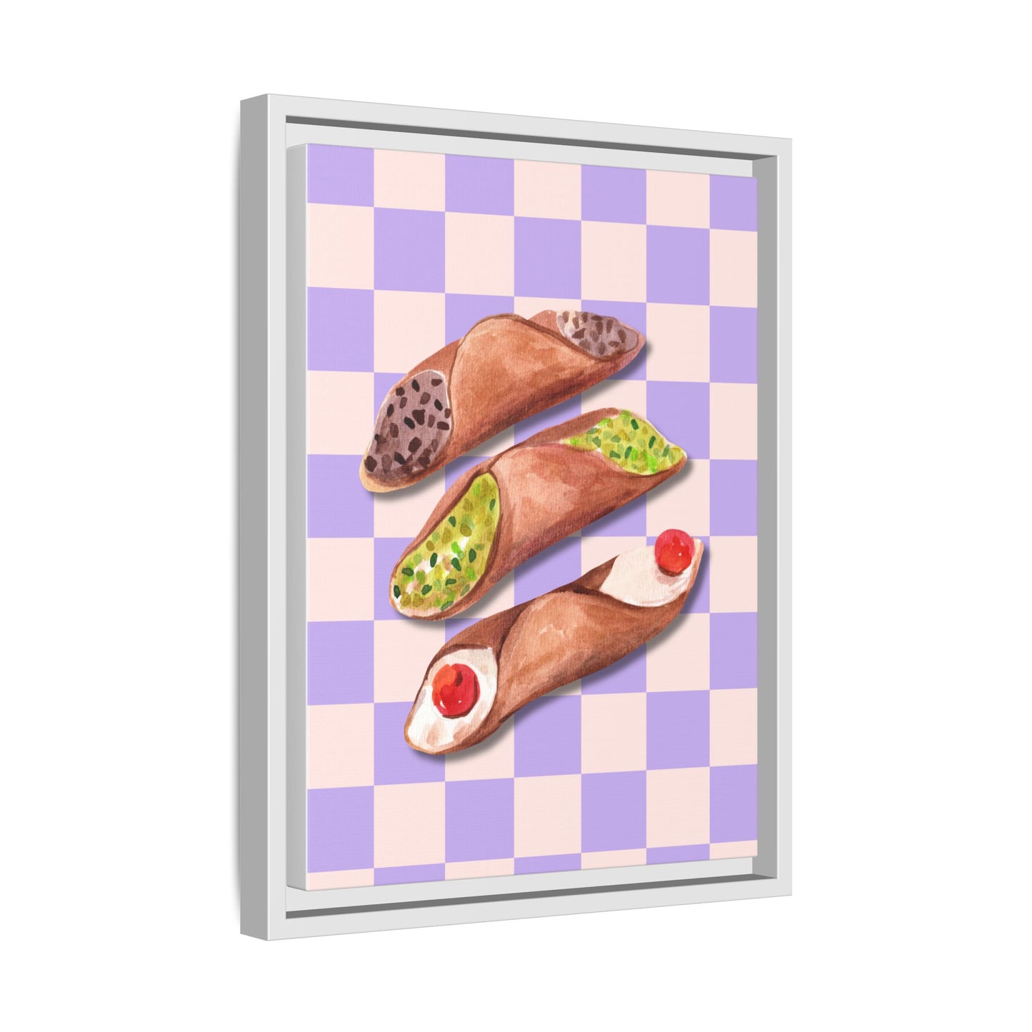 Italy Collection - Canolli - Matte Canvas, Framed (Multi-color)
