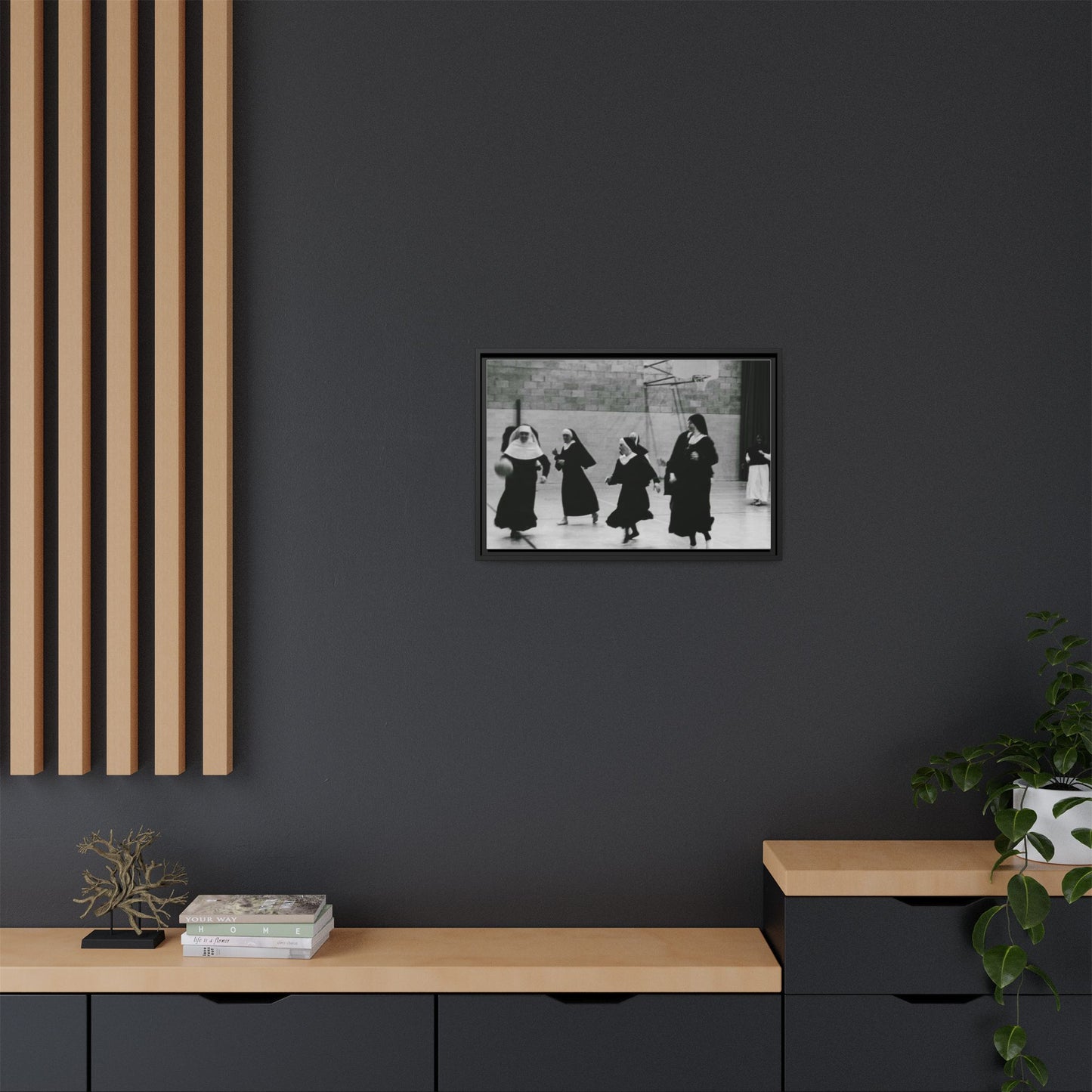 Soccer nuns - Matte Canvas, Framed (Multi-color)