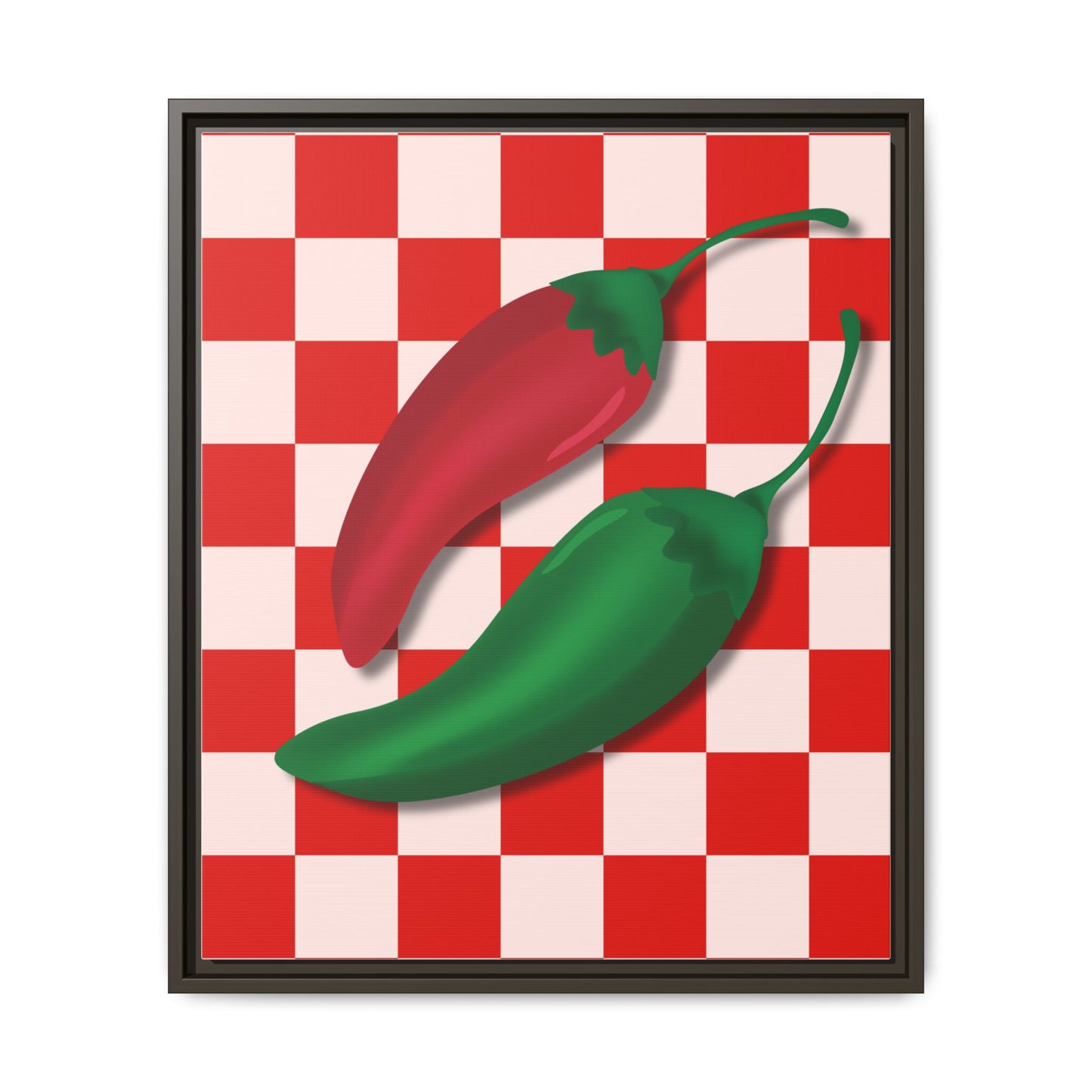 Italy Collection - Peppers - Matte Canvas, Framed (Multi-color)