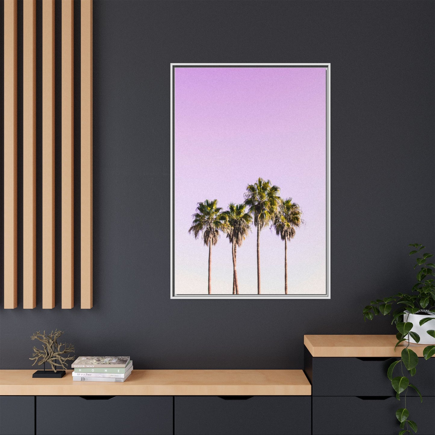 Palm Trees - Matte Canvas, Framed (Multi-color)