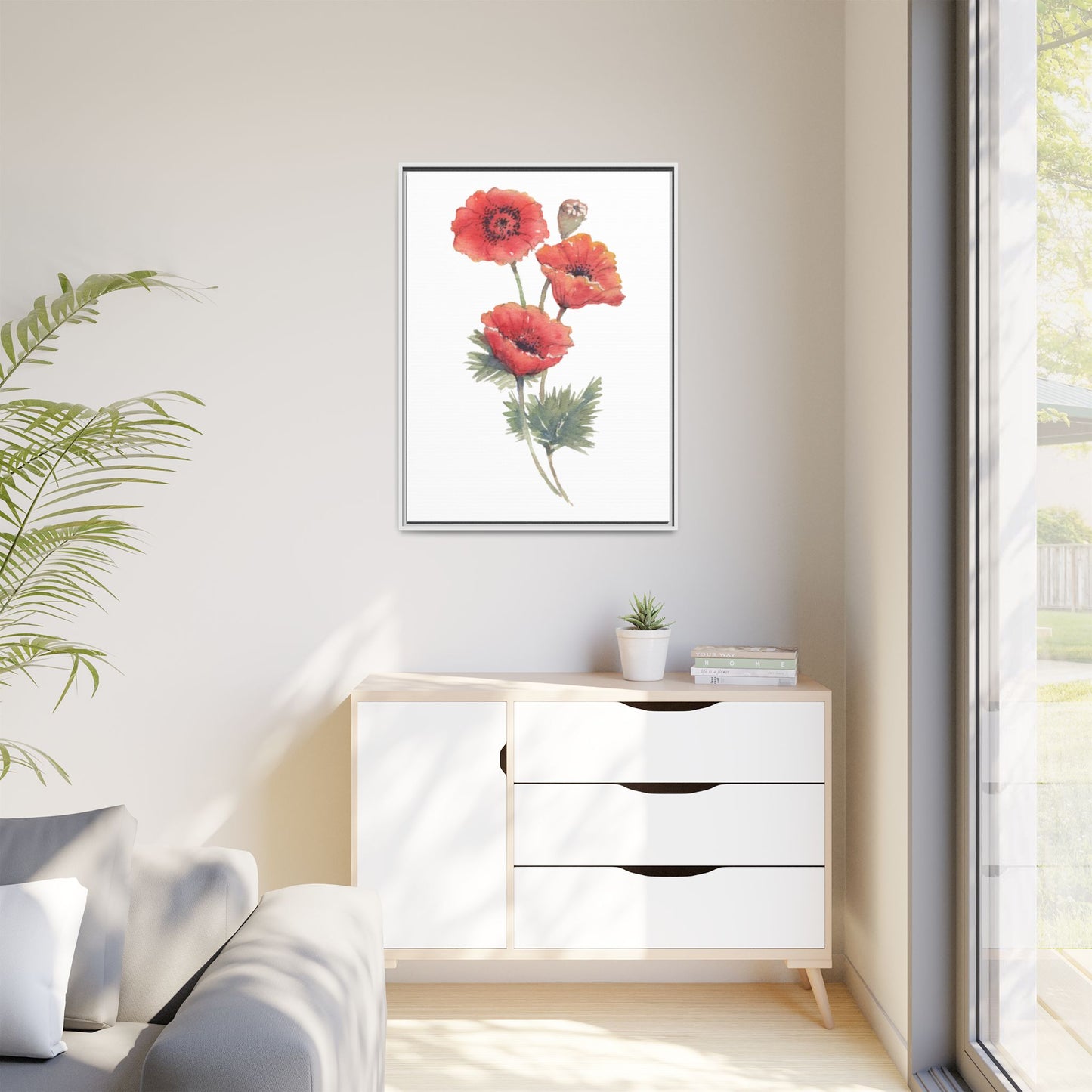 Flowers Collection - Bruna - Matte Canvas, Framed (Multi-color)