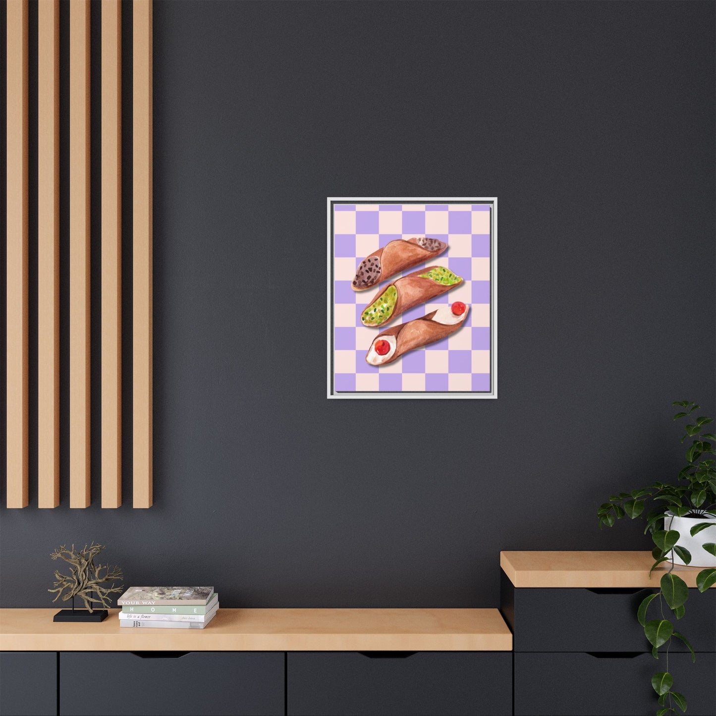 Italy Collection - Canolli - Matte Canvas, Framed (Multi-color)