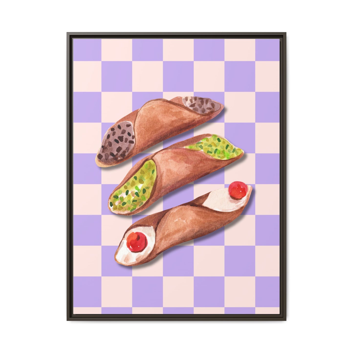 Italy Collection - Canolli - Matte Canvas, Framed (Multi-color)