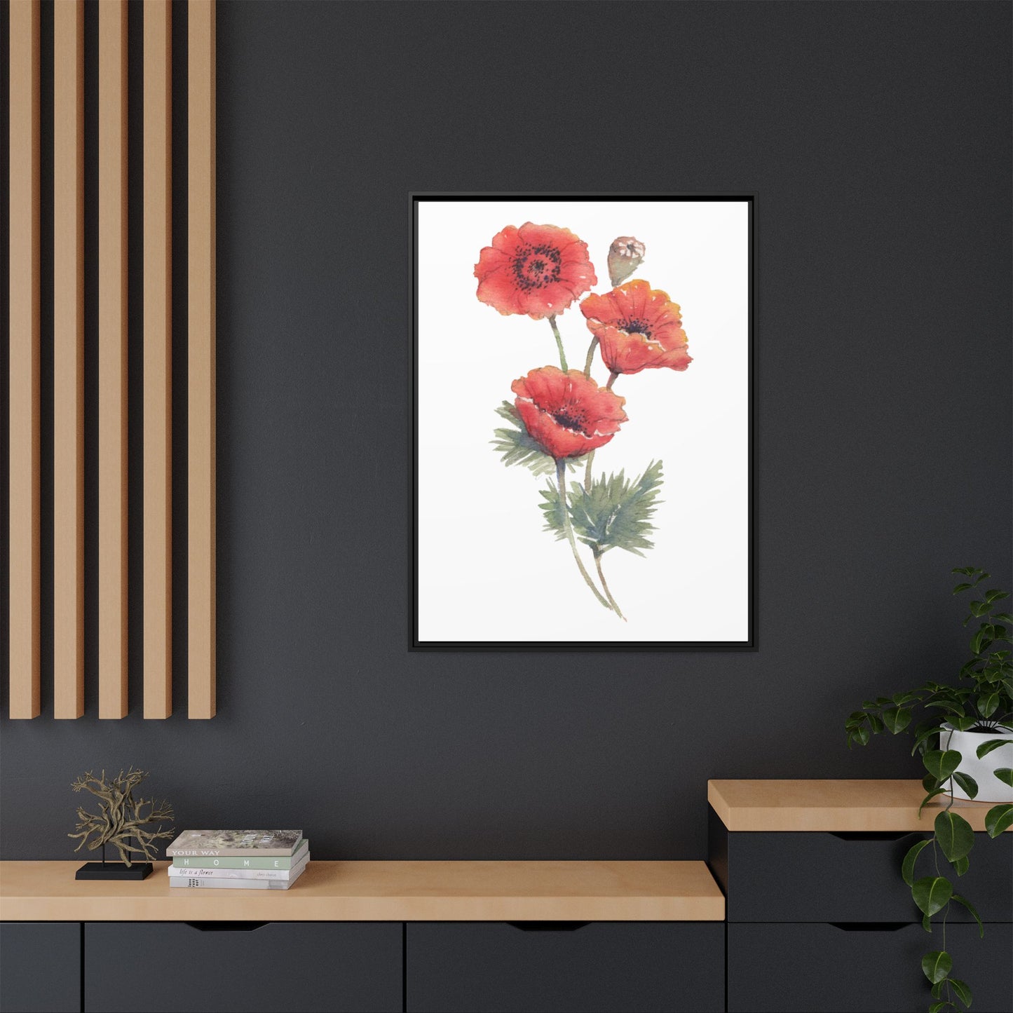 Flowers Collection - Bruna - Matte Canvas, Framed (Multi-color)
