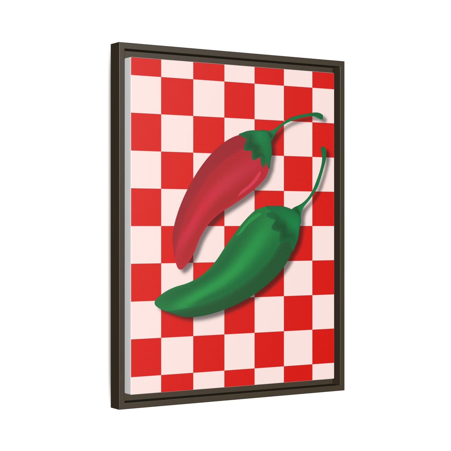 Italy Collection - Peppers - Matte Canvas, Framed (Multi-color)