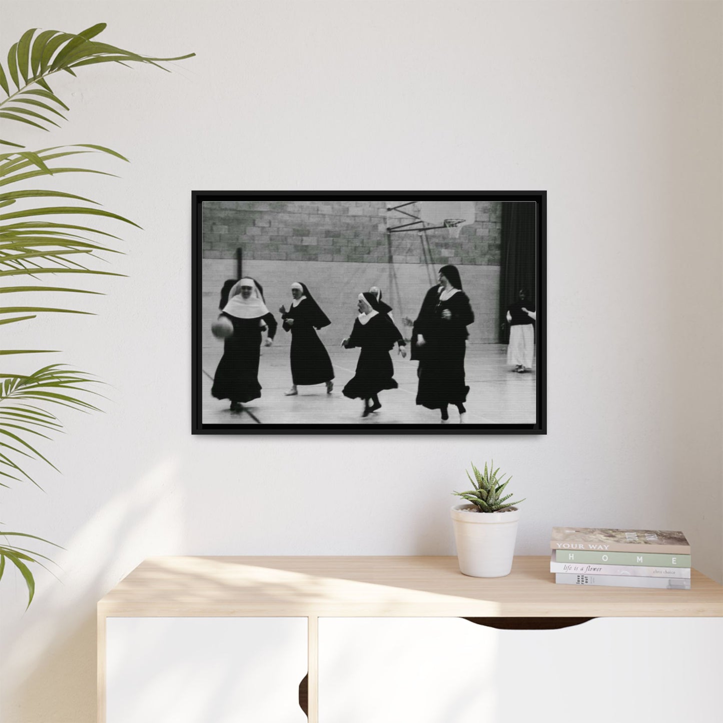 Soccer nuns - Matte Canvas, Framed (Multi-color)