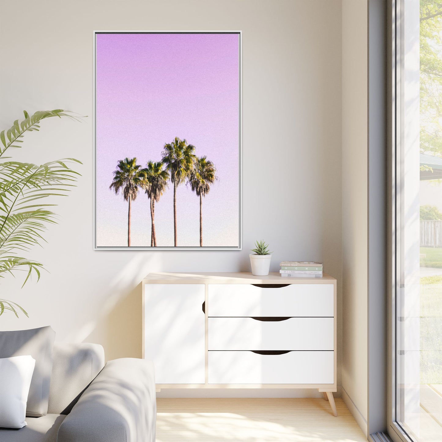 Palm Trees - Matte Canvas, Framed (Multi-color)