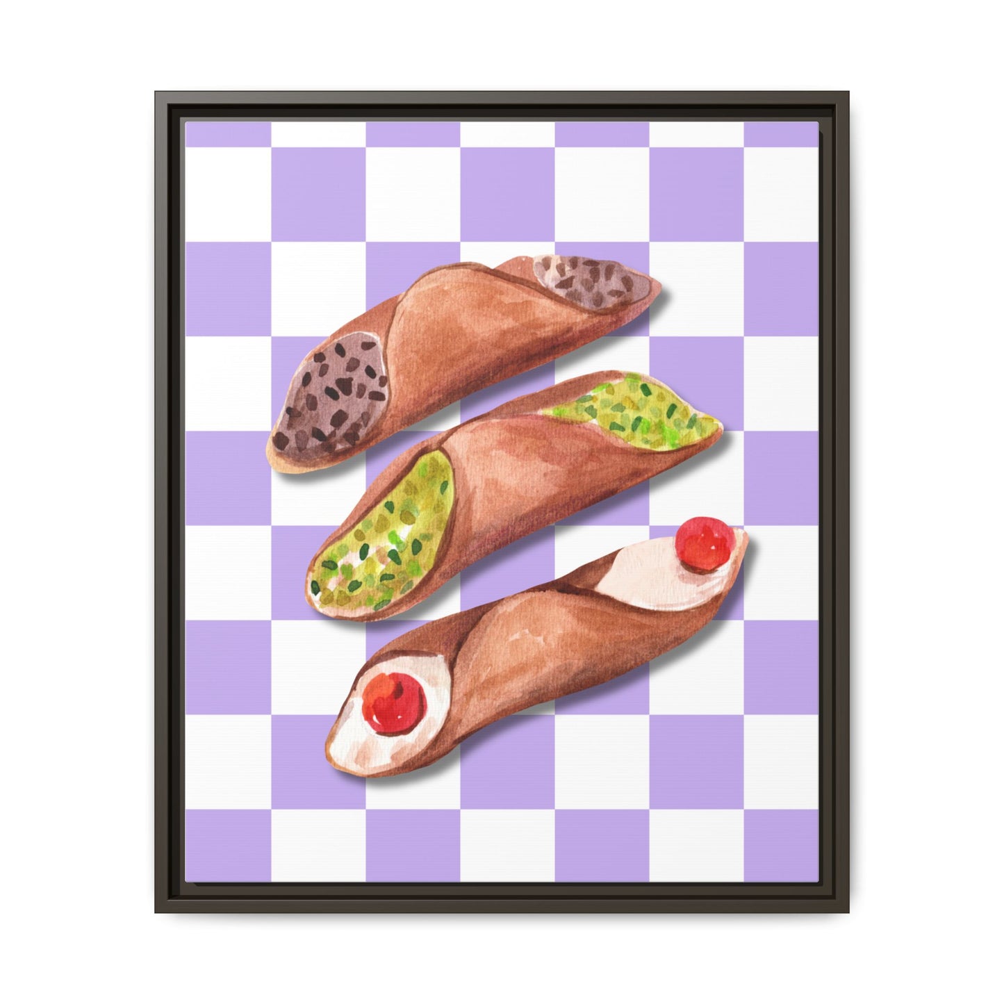 Italy Collection - Cannoli - Matte Canvas, Framed (Multi-color)