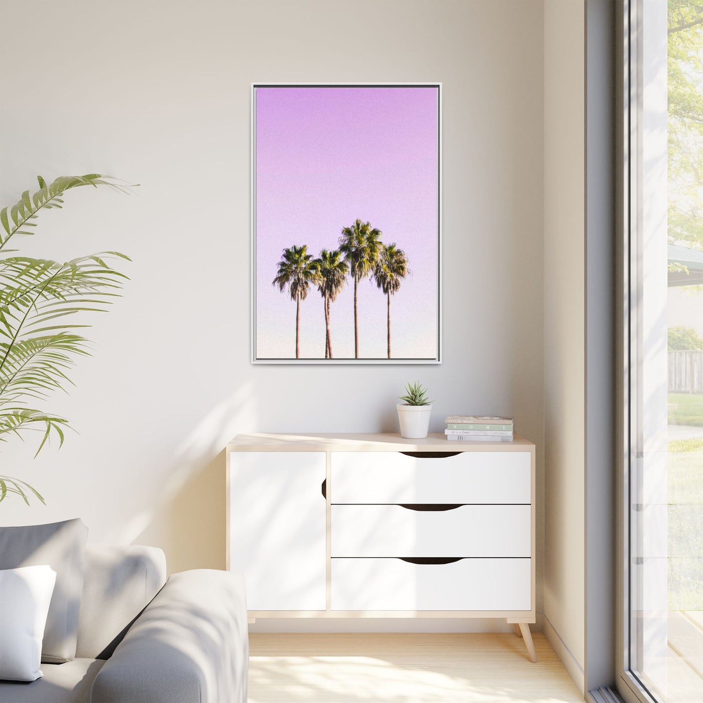 Palm Trees - Matte Canvas, Framed (Multi-color)