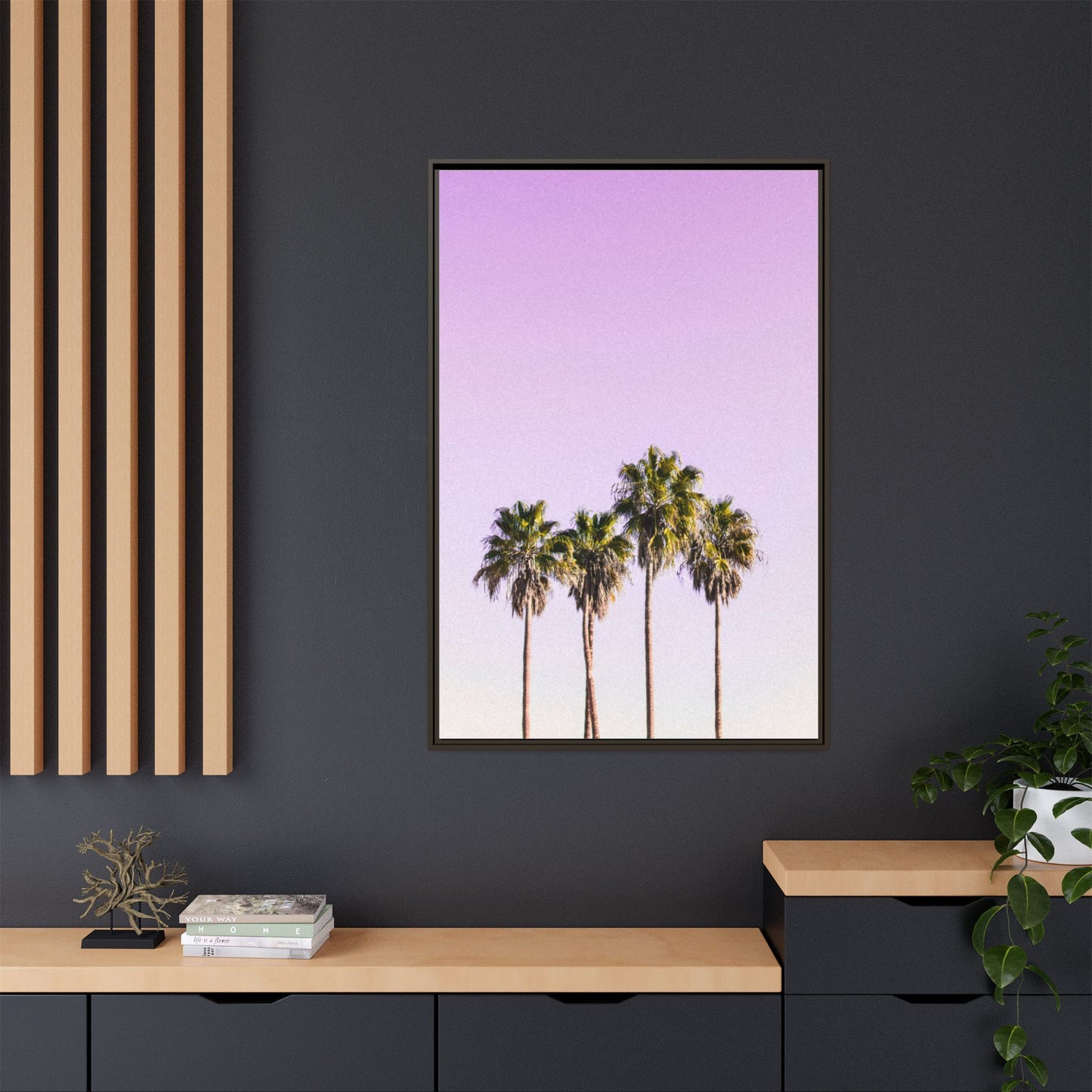 Palm Trees - Matte Canvas, Framed (Multi-color)