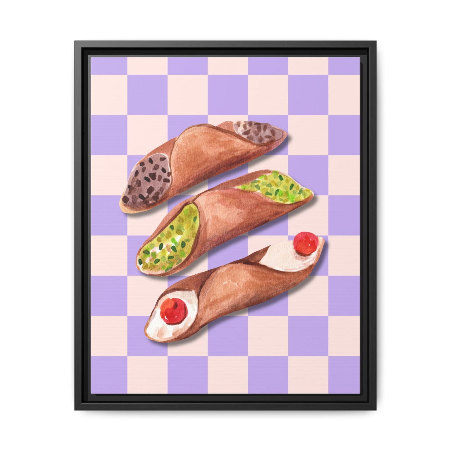 Italy Collection - Canolli - Matte Canvas, Framed (Multi-color)