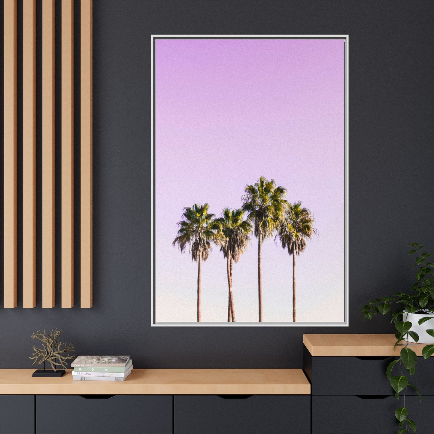 Palm Trees - Matte Canvas, Framed (Multi-color)
