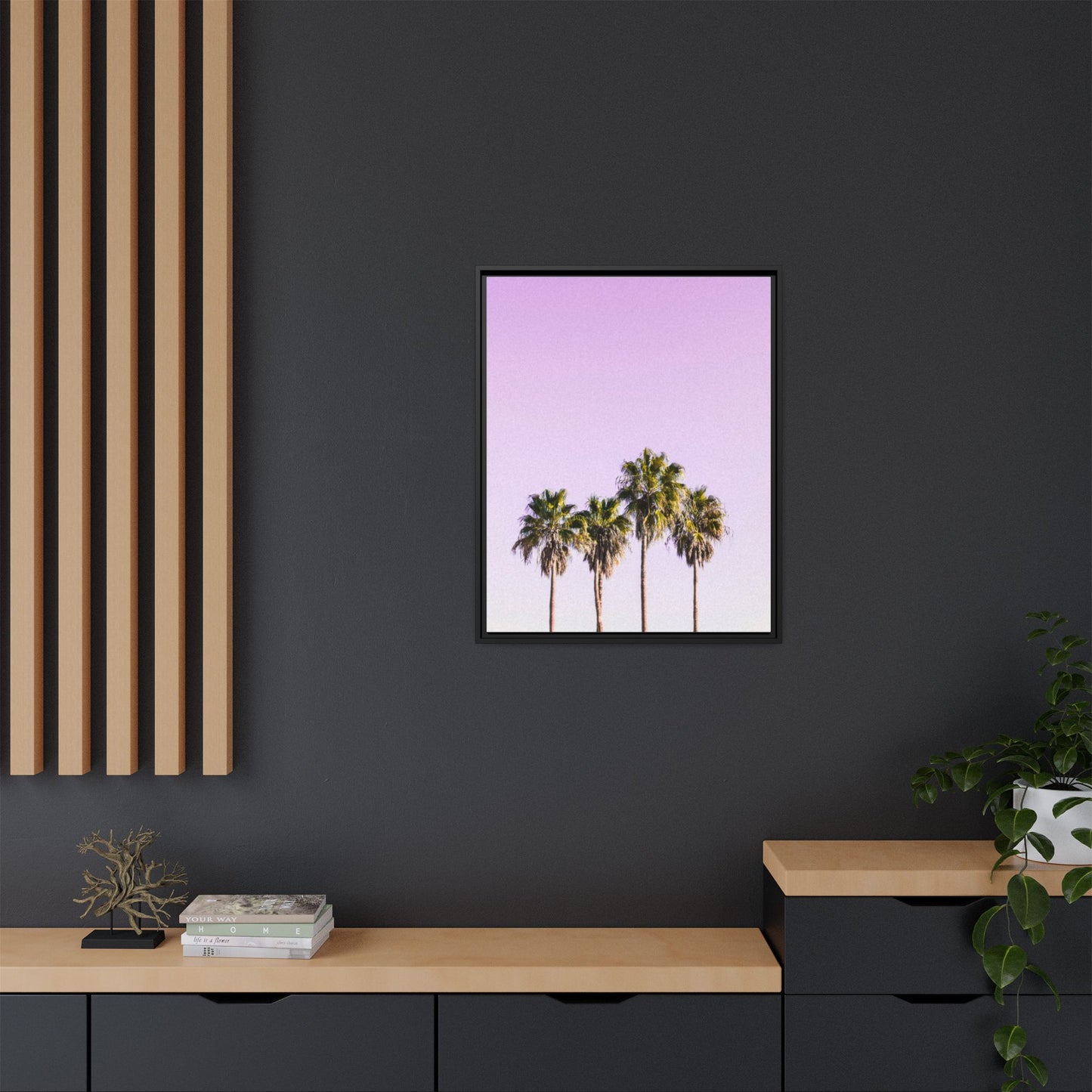 Palm Trees - Matte Canvas, Framed (Multi-color)