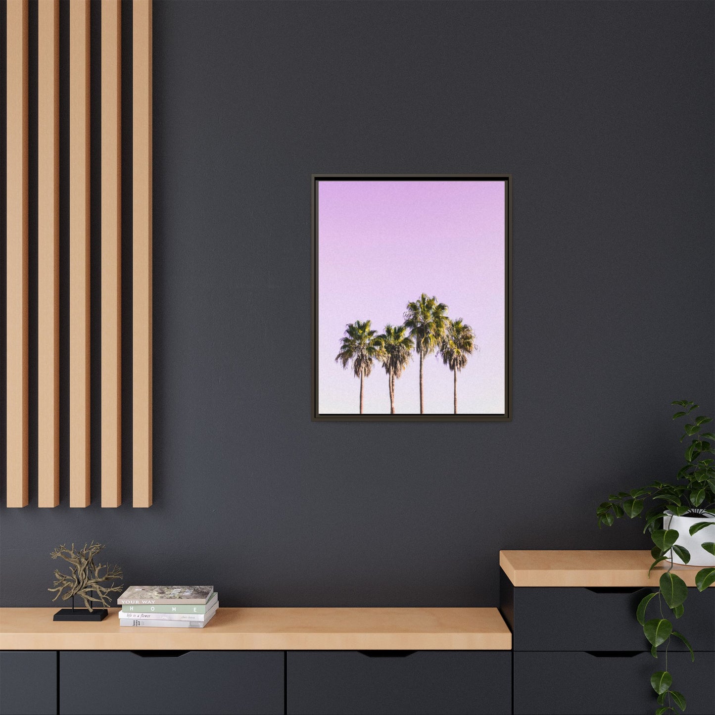 Palm Trees - Matte Canvas, Framed (Multi-color)