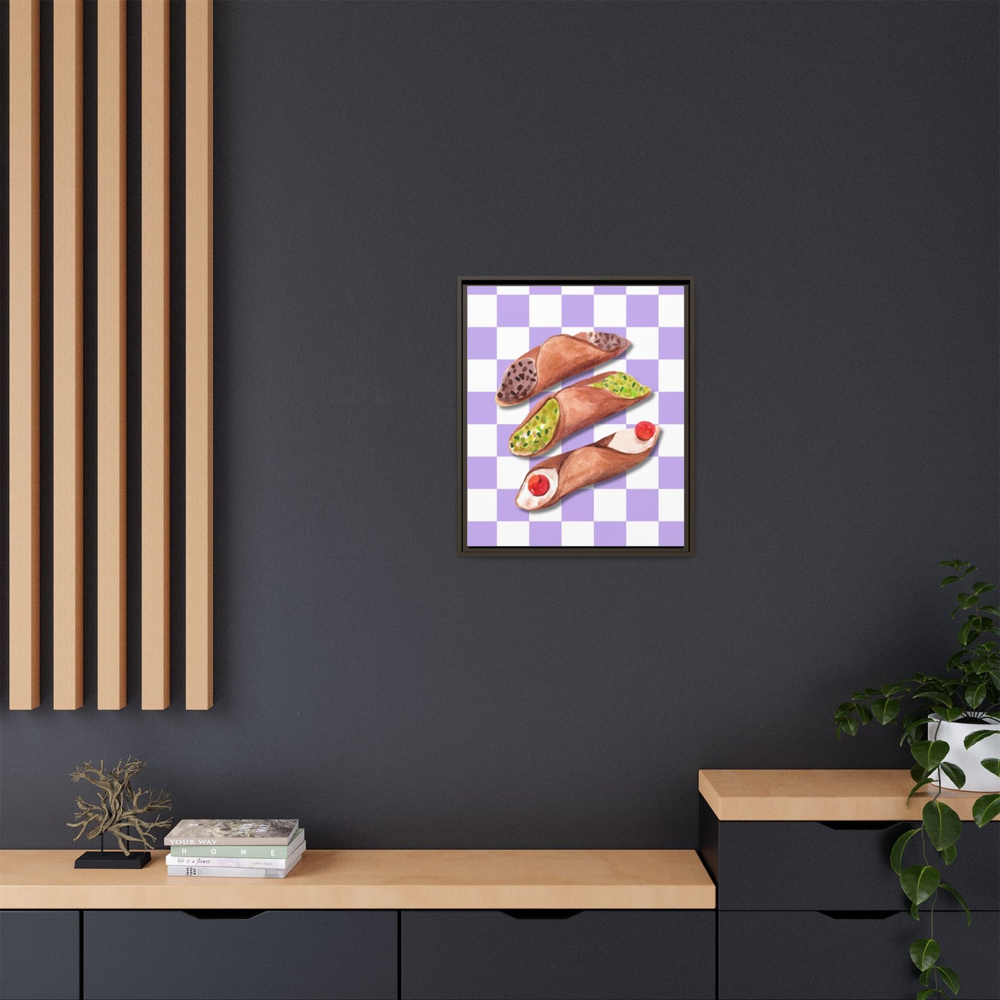 Italy Collection - Cannoli - Matte Canvas, Framed (Multi-color)