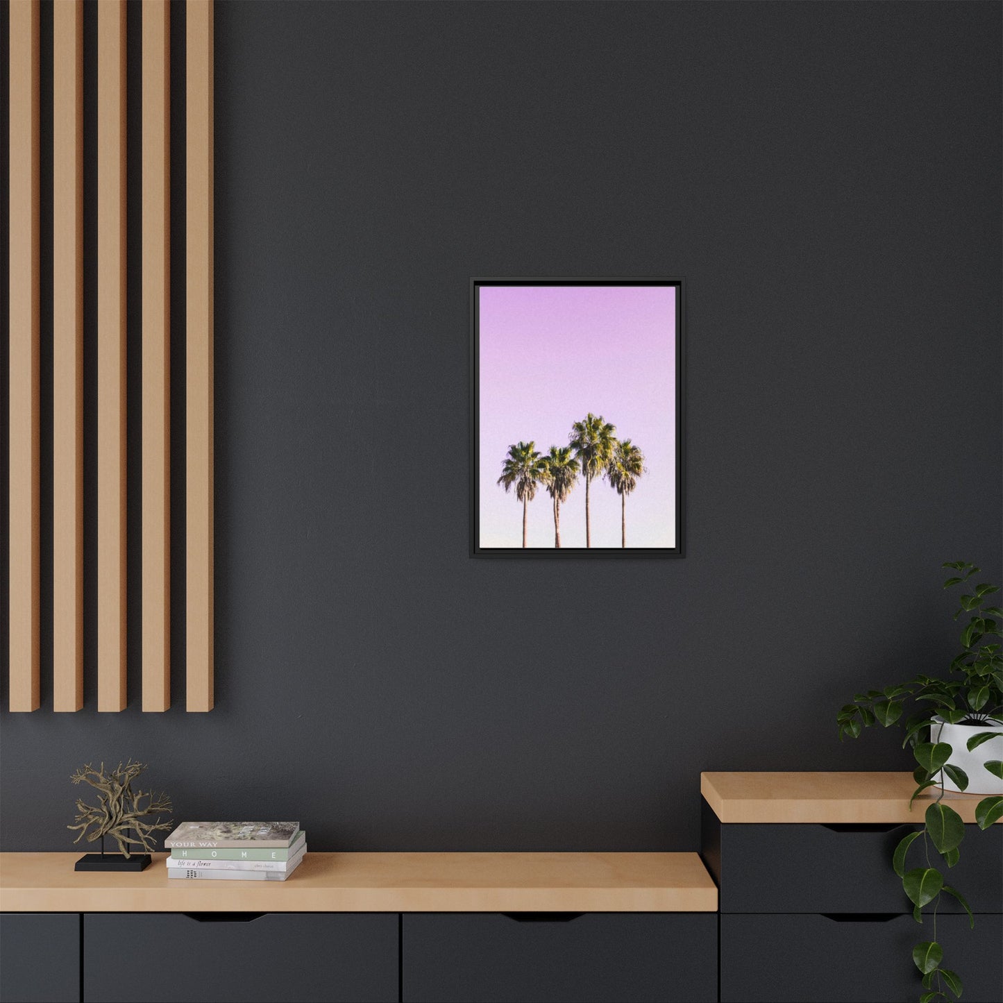 Palm Trees - Matte Canvas, Framed (Multi-color)