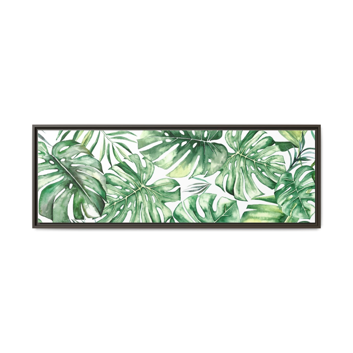 Flowers Collection - Green Wall - Matte Canvas, Framed (Multi-color)