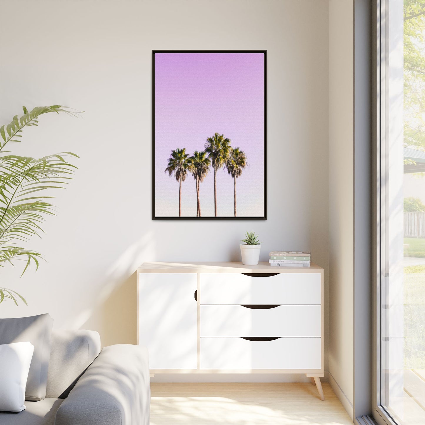 Palm Trees - Matte Canvas, Framed (Multi-color)