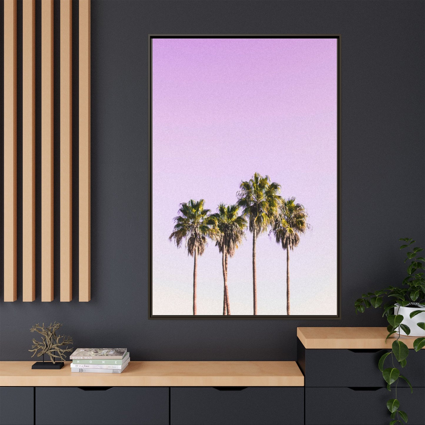 Palm Trees - Matte Canvas, Framed (Multi-color)