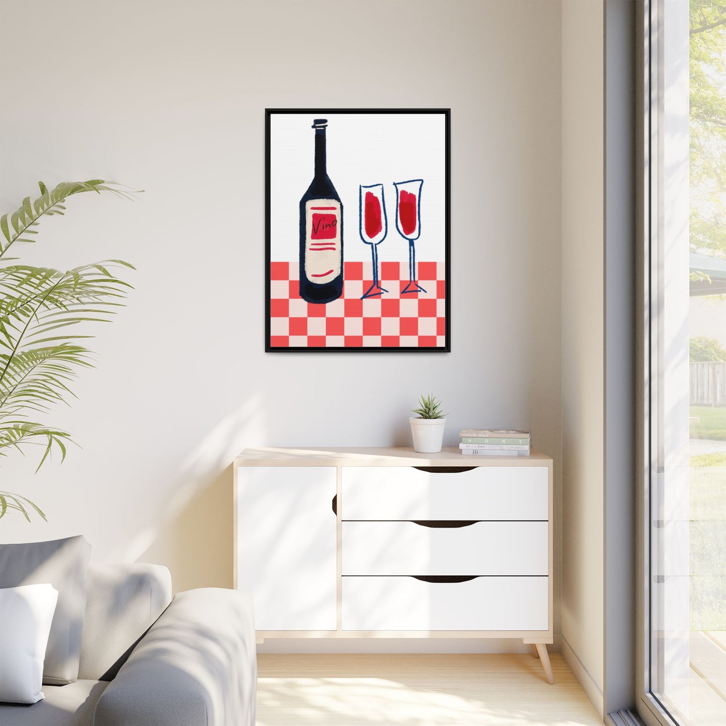 Vino - Matte Canvas, Framed (Multi-color)