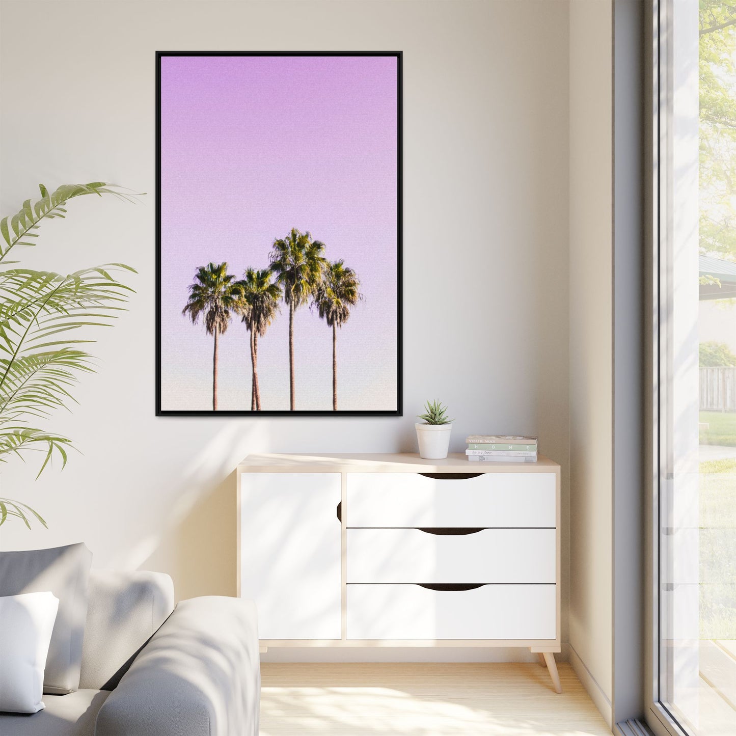 Palm Trees - Matte Canvas, Framed (Multi-color)