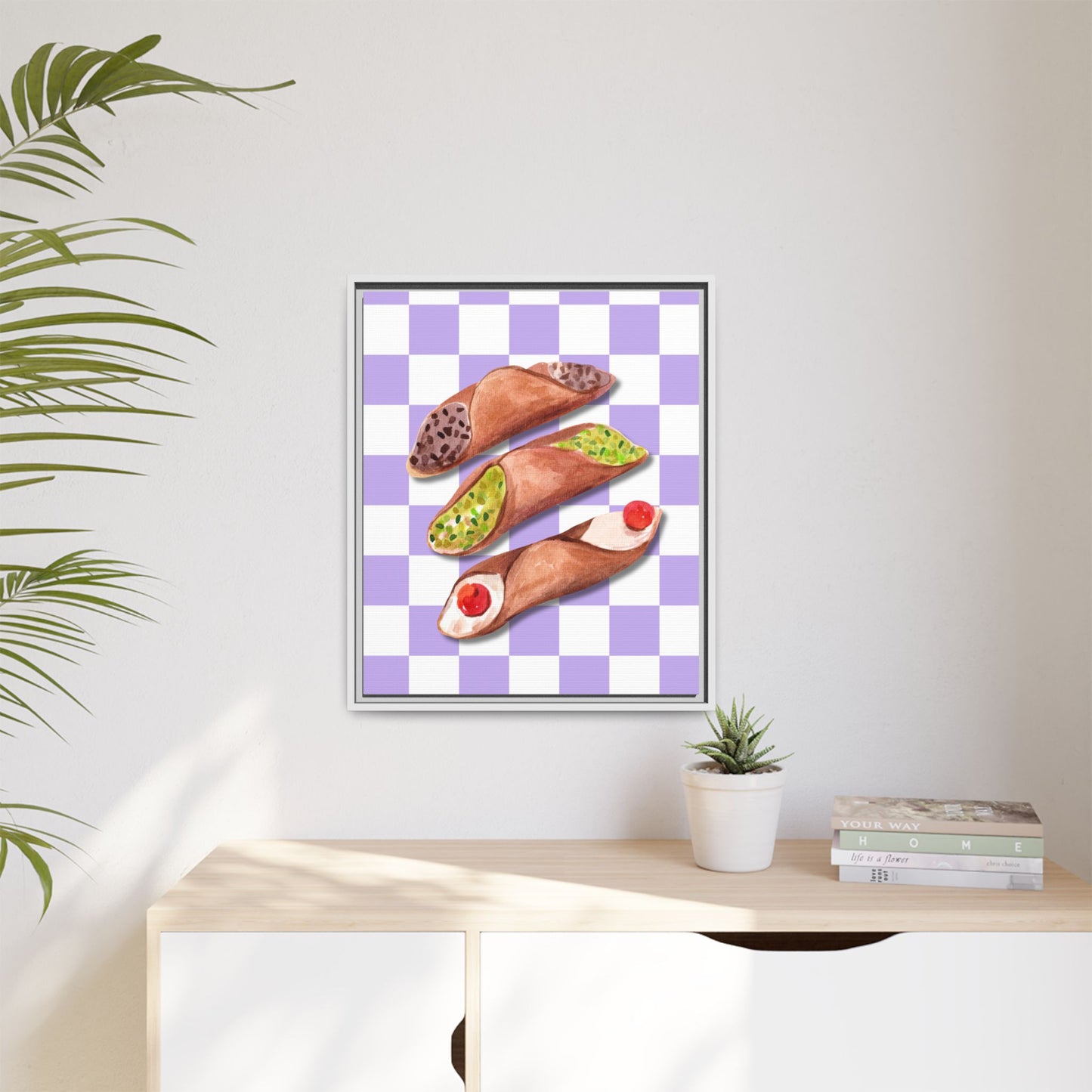 Italy Collection - Cannoli - Matte Canvas, Framed (Multi-color)