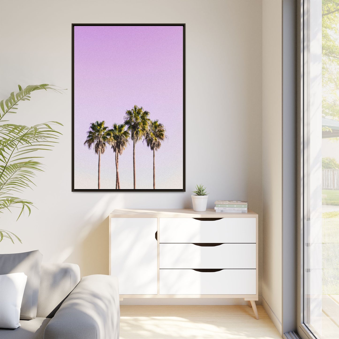 Palm Trees - Matte Canvas, Framed (Multi-color)
