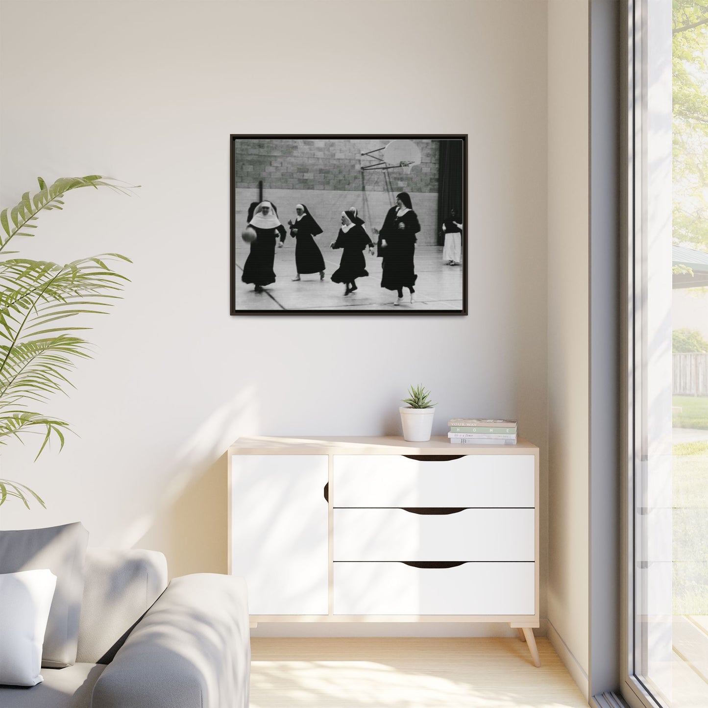Soccer nuns - Matte Canvas, Framed (Multi-color)