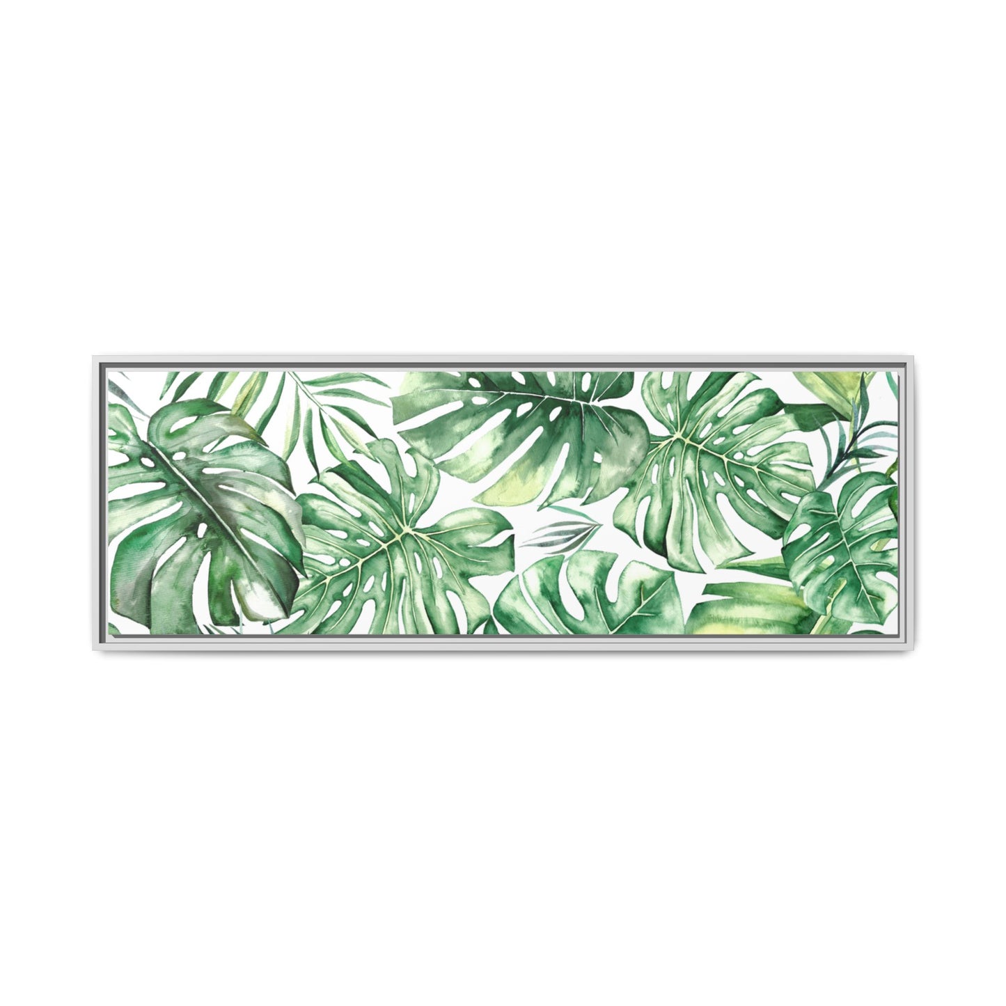 Flowers Collection - Green Wall - Matte Canvas, Framed (Multi-color)