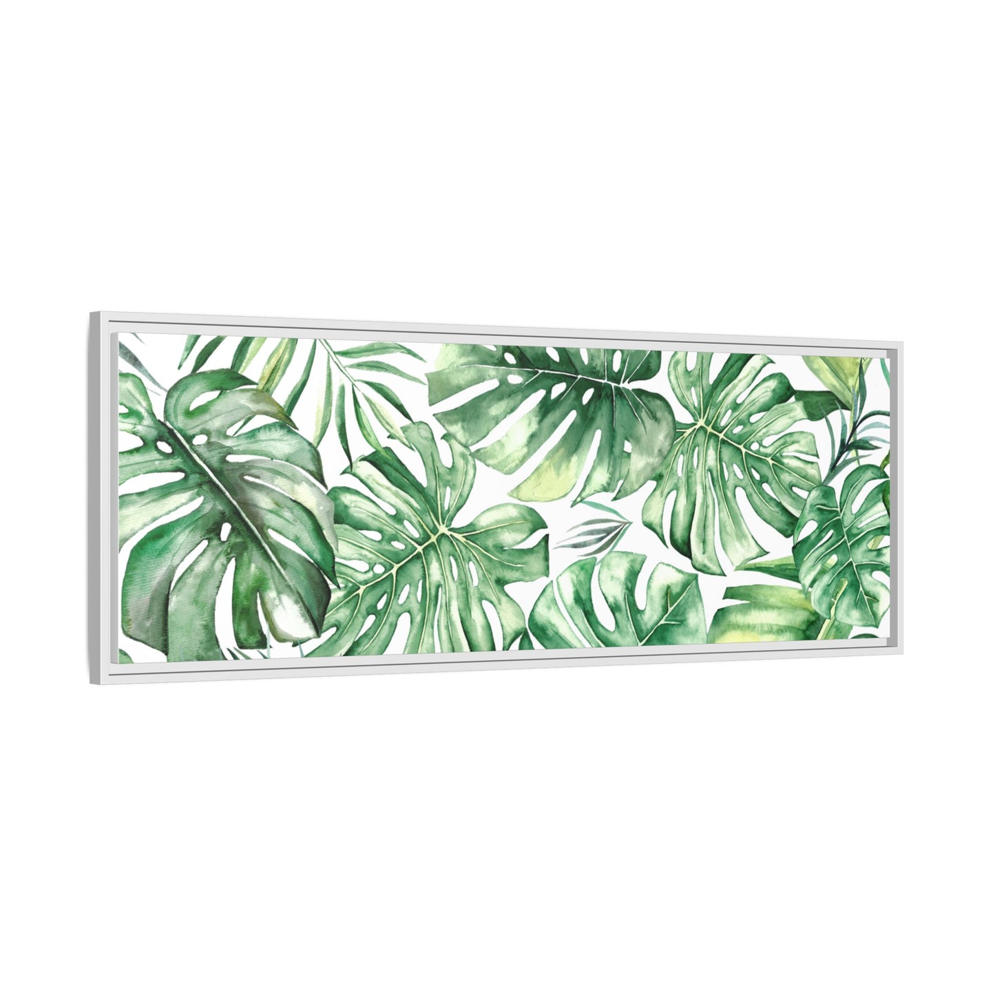 Flowers Collection - Green Wall - Matte Canvas, Framed (Multi-color)