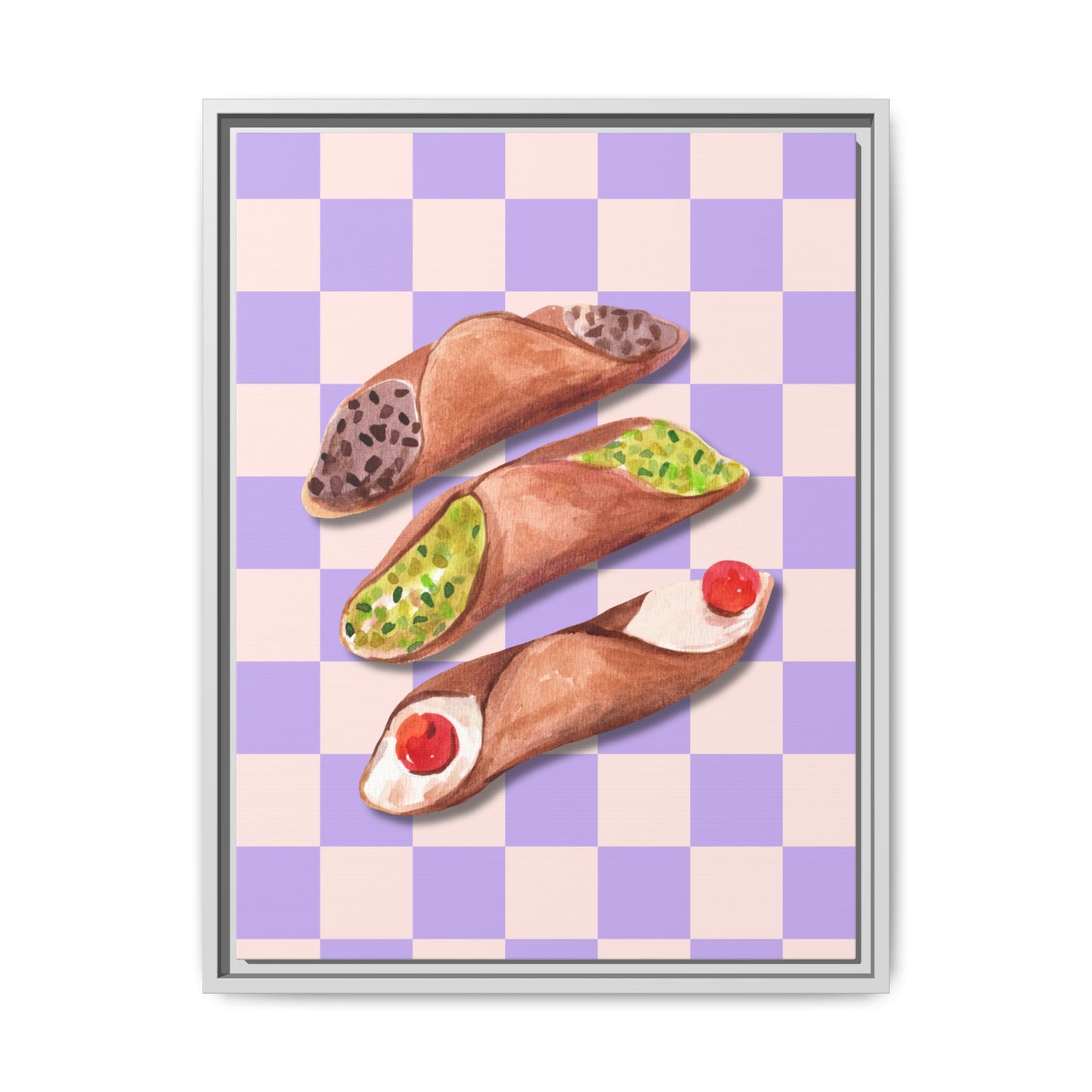 Italy Collection - Canolli - Matte Canvas, Framed (Multi-color)