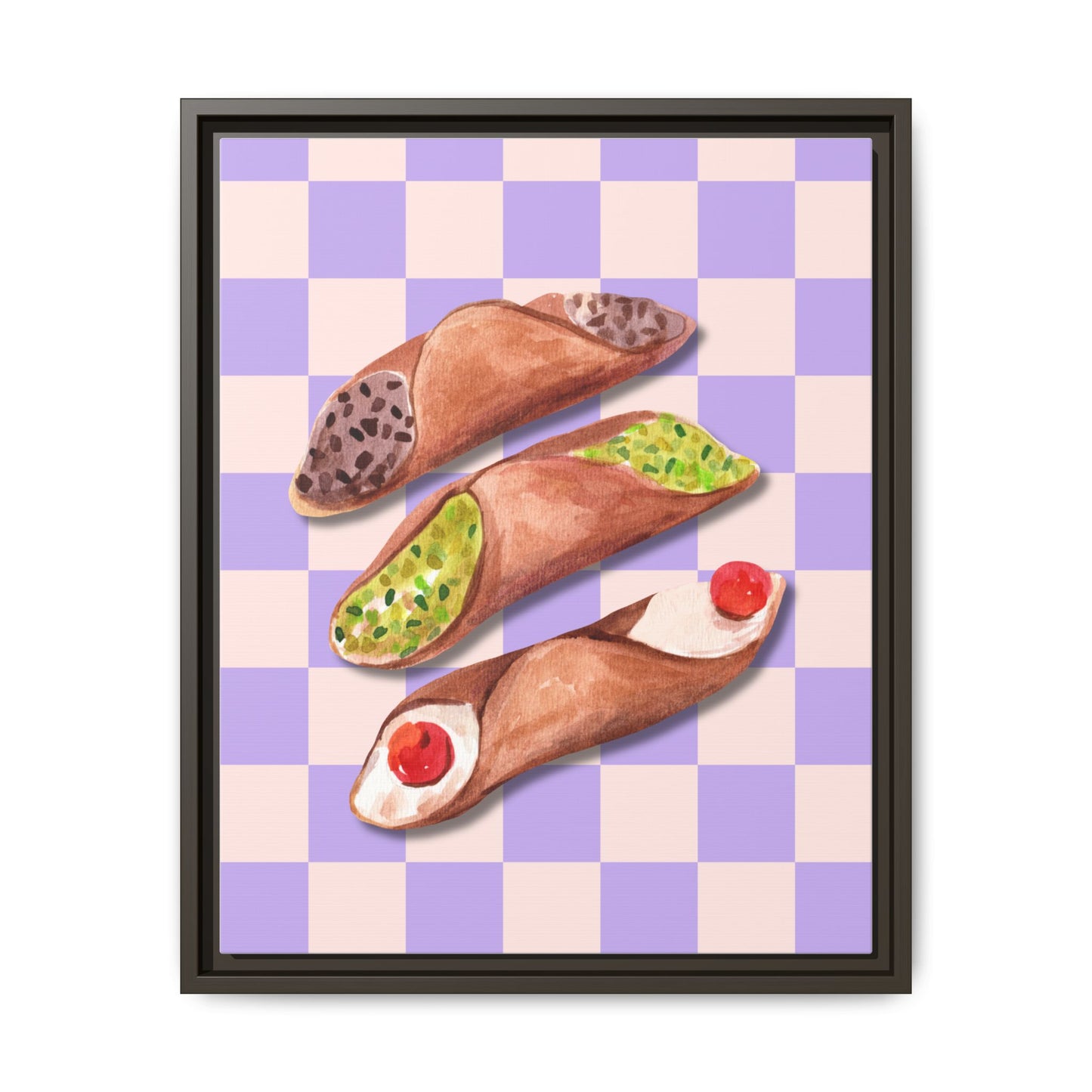 Italy Collection - Canolli - Matte Canvas, Framed (Multi-color)