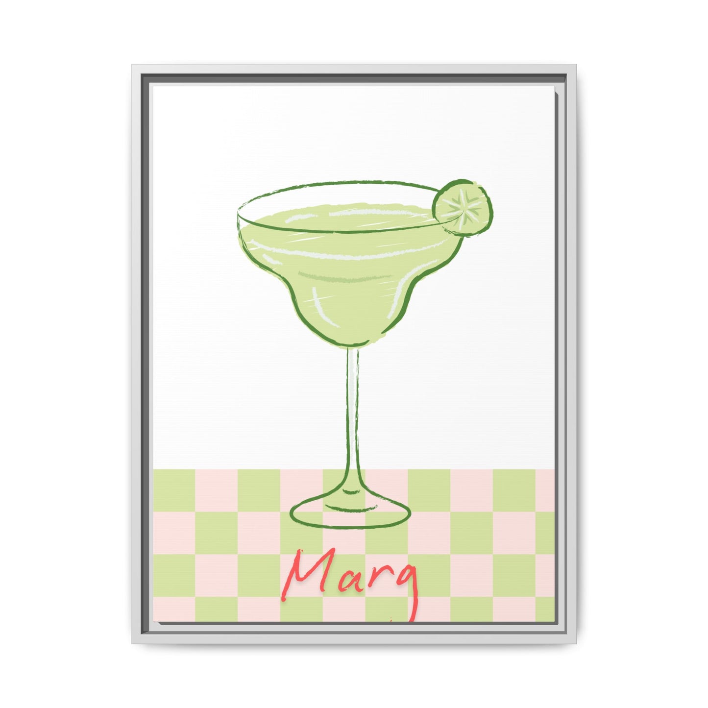 Marg o'clock - Matte Canvas, Framed (Multi-color)