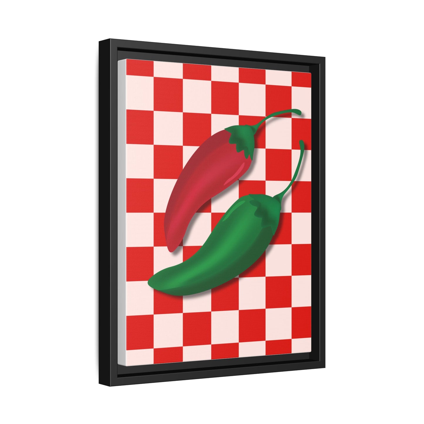 Italy Collection - Peppers - Matte Canvas, Framed (Multi-color)