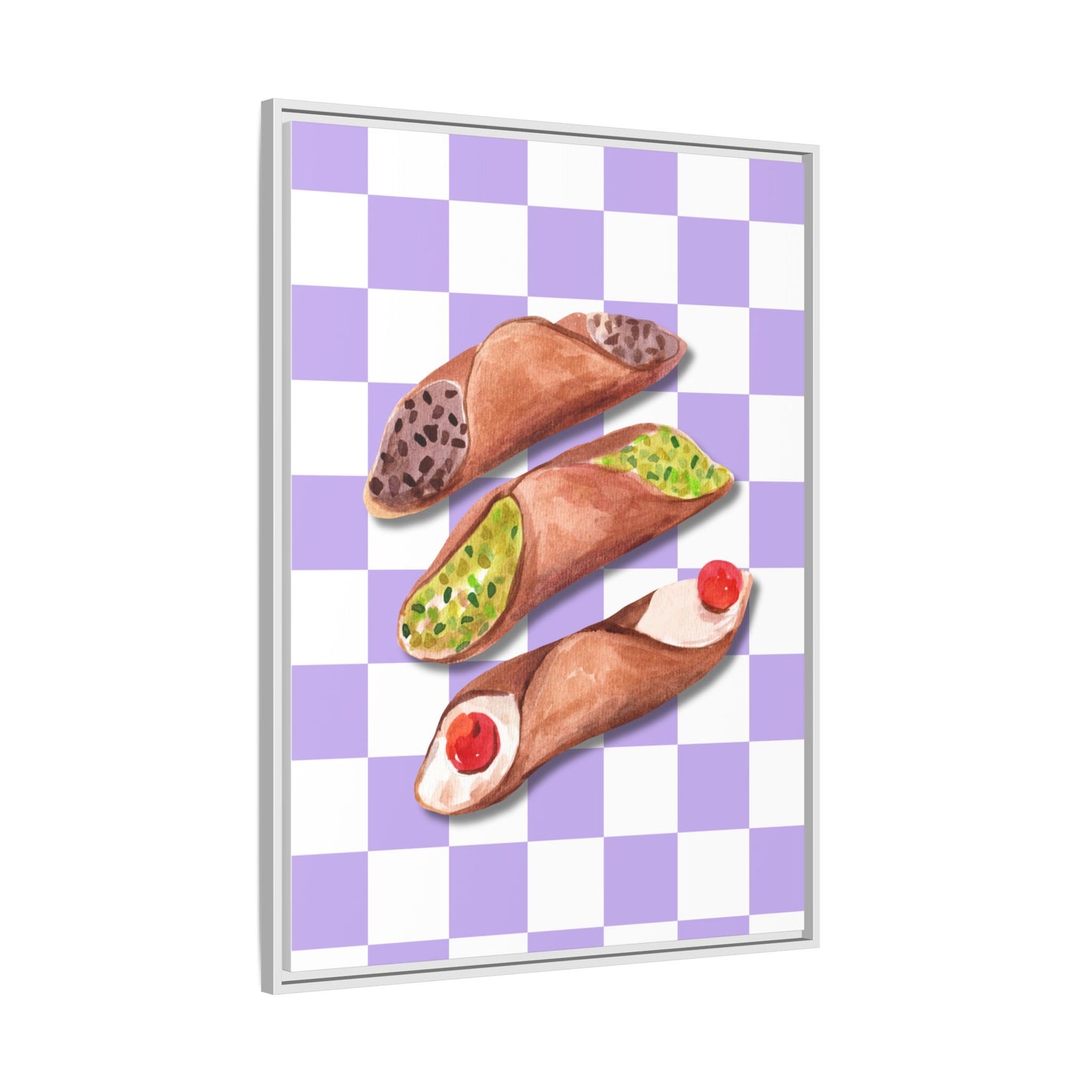 Italy Collection - Cannoli - Matte Canvas, Framed (Multi-color)