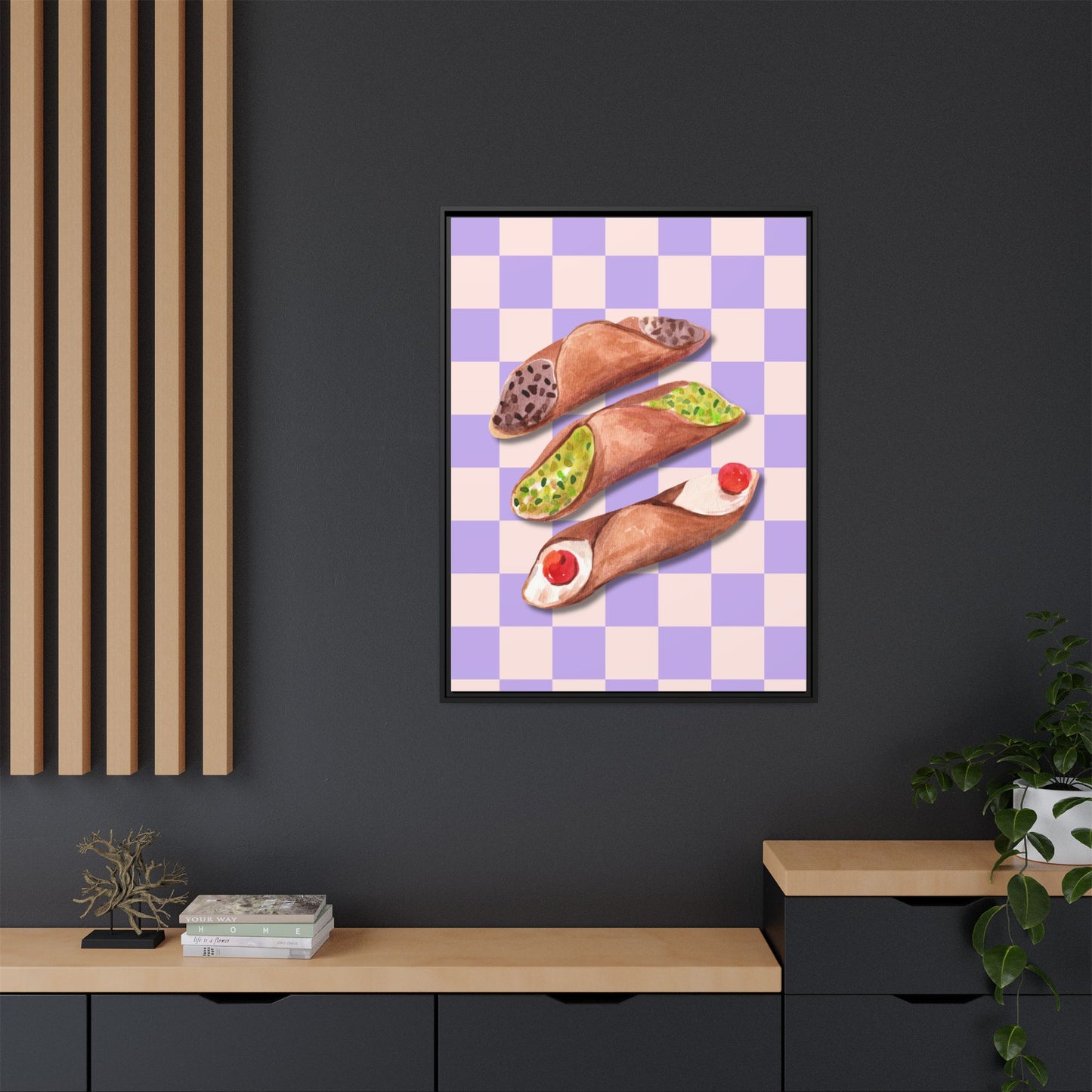 Italy Collection - Canolli - Matte Canvas, Framed (Multi-color)
