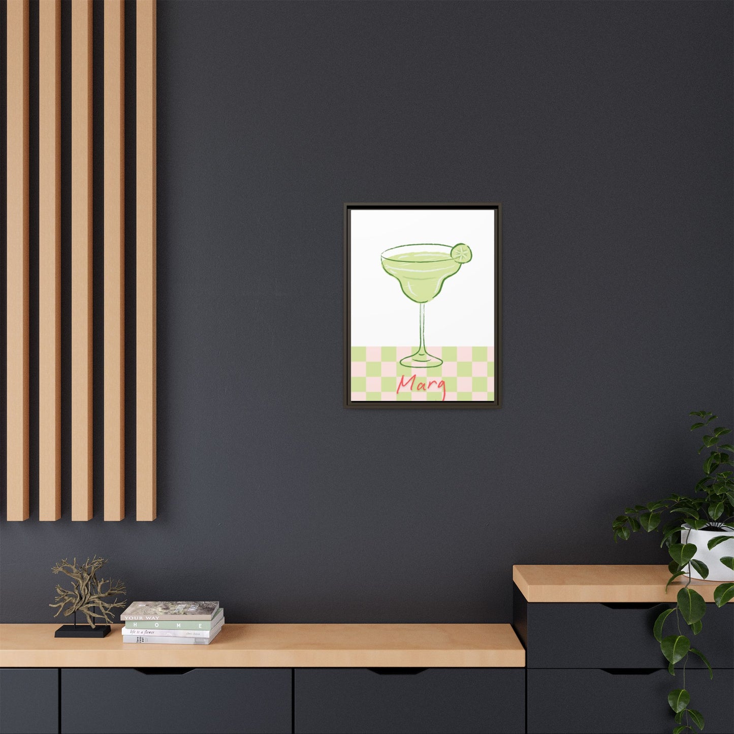 Marg o'clock - Matte Canvas, Framed (Multi-color)
