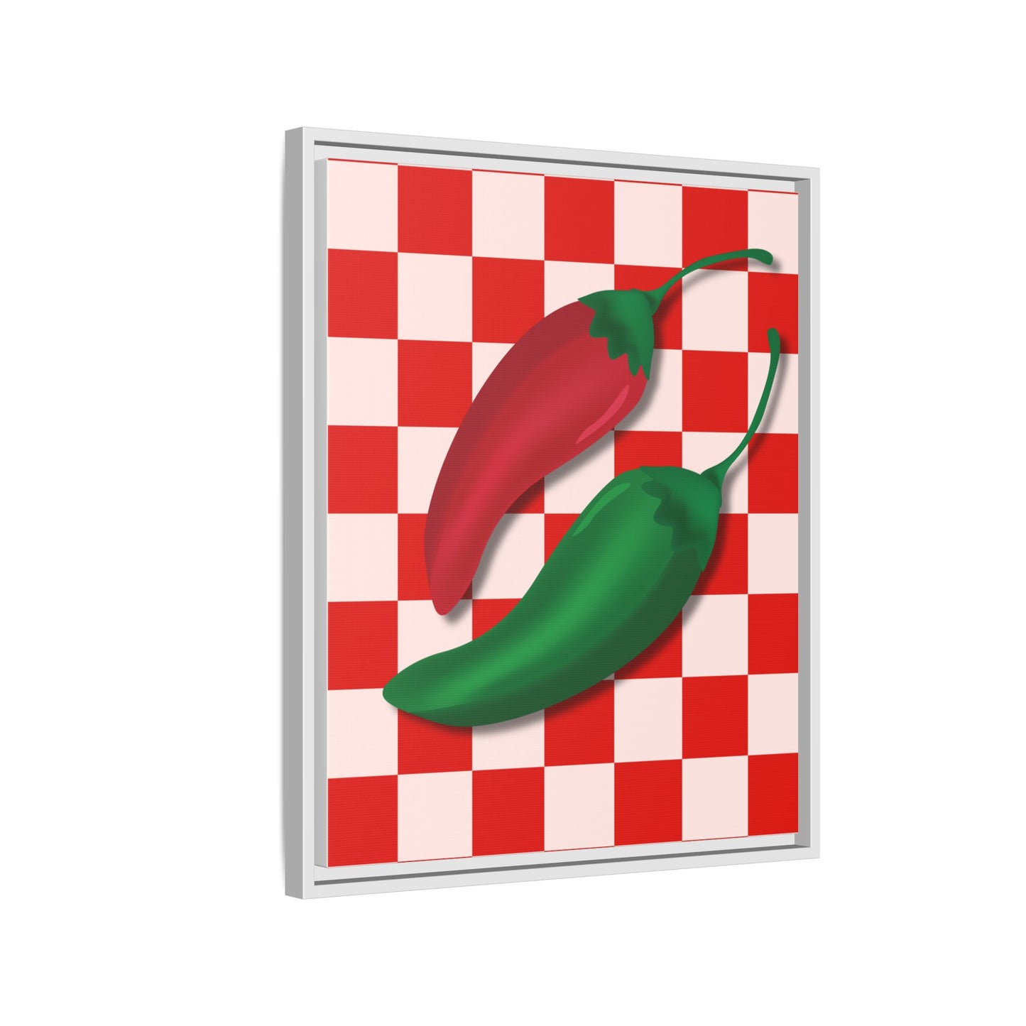 Italy Collection - Peppers - Matte Canvas, Framed (Multi-color)