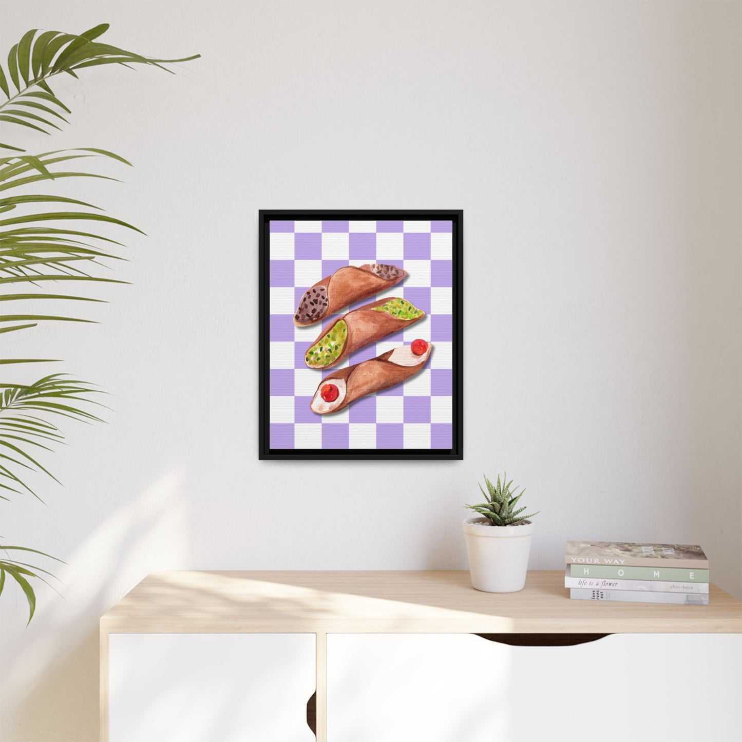 Italy Collection - Cannoli - Matte Canvas, Framed (Multi-color)