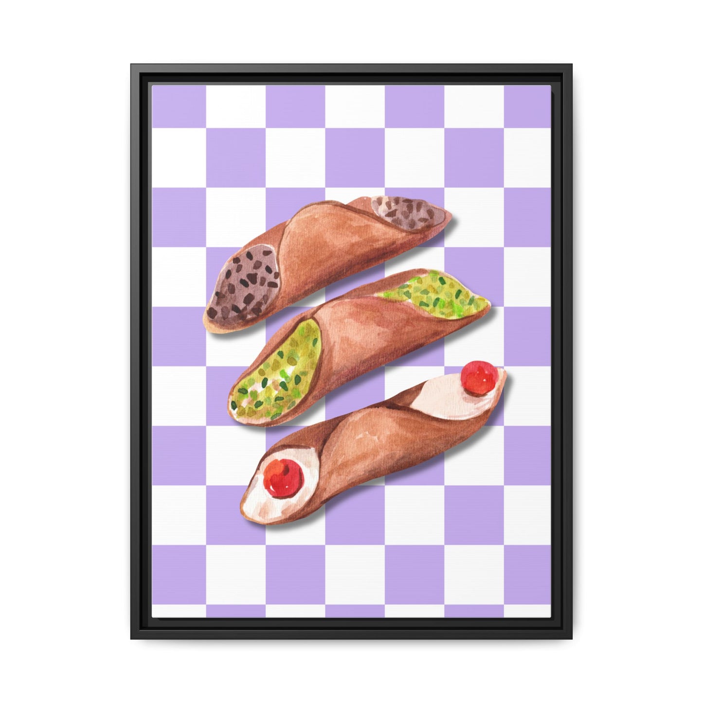 Italy Collection - Cannoli - Matte Canvas, Framed (Multi-color)