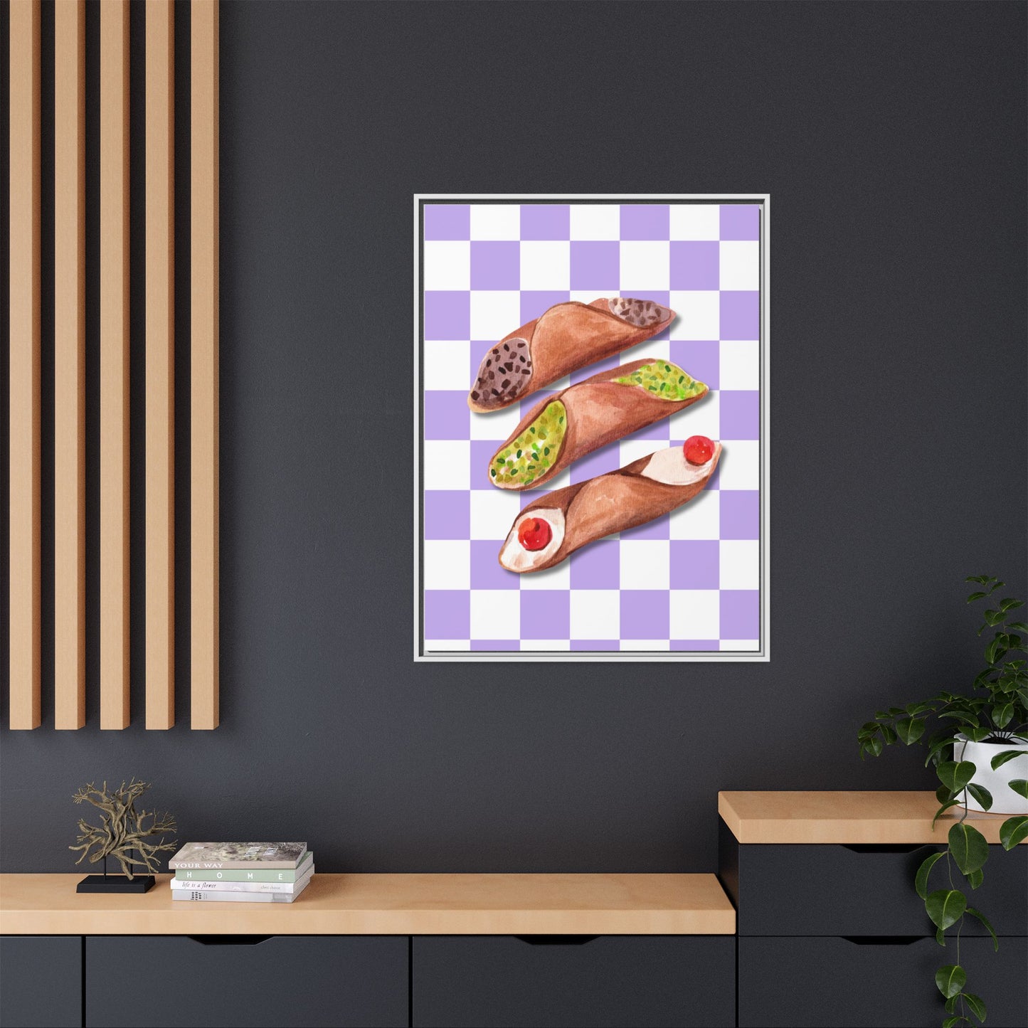 Italy Collection - Cannoli - Matte Canvas, Framed (Multi-color)