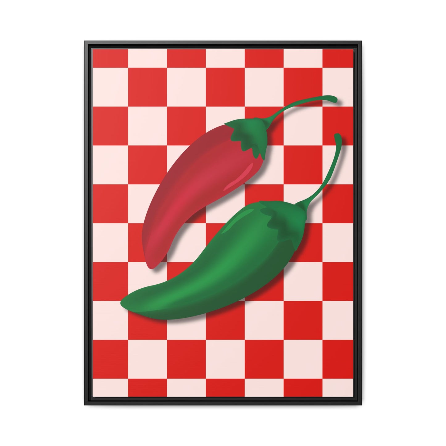 Italy Collection - Peppers - Matte Canvas, Framed (Multi-color)