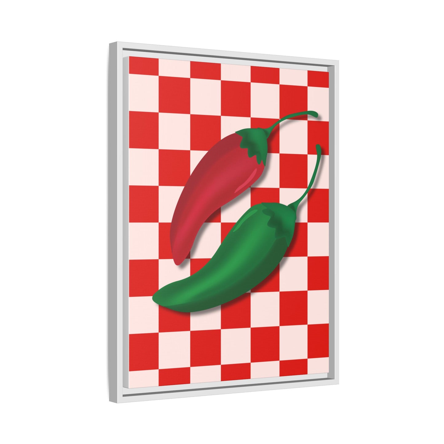 Italy Collection - Peppers - Matte Canvas, Framed (Multi-color)
