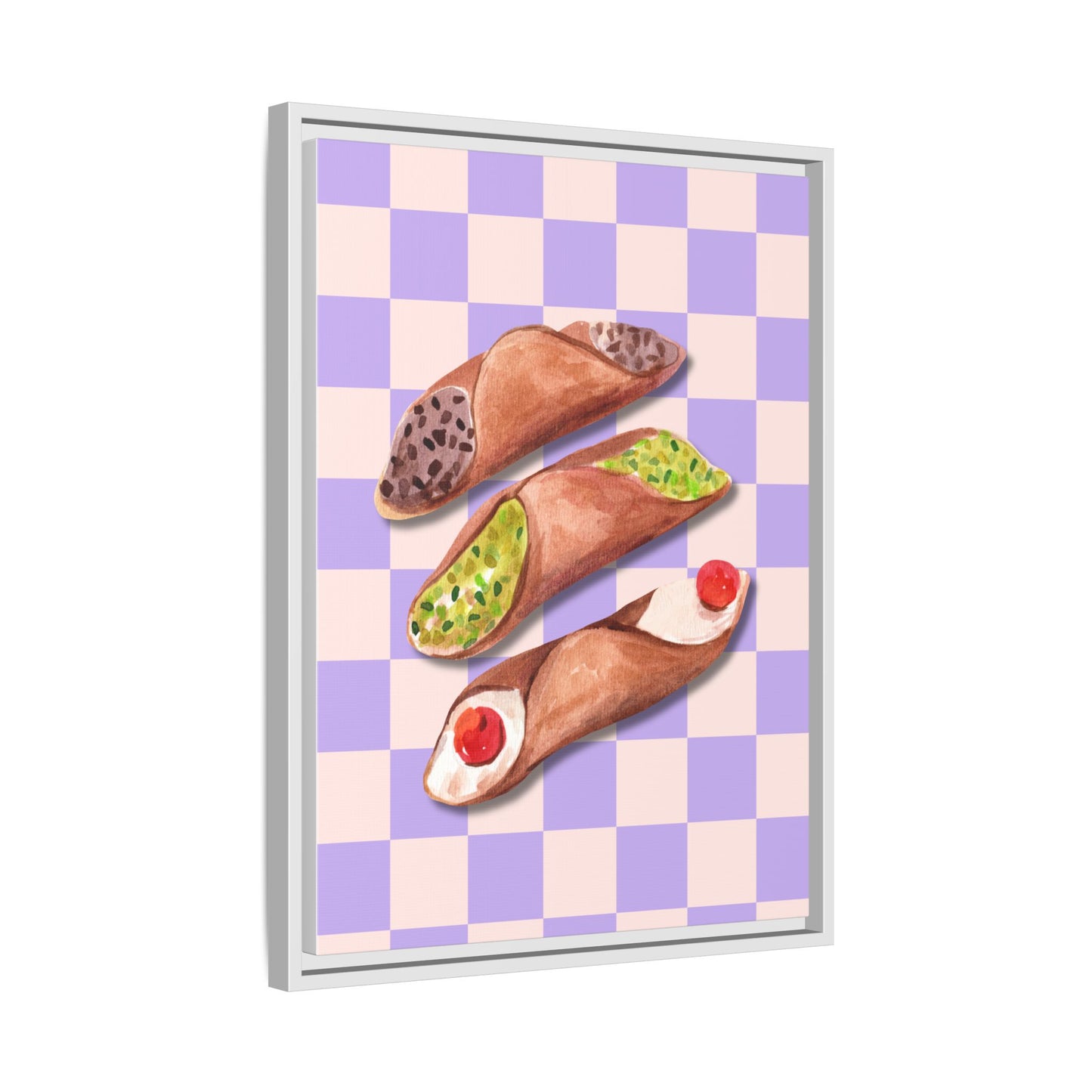 Italy Collection - Canolli - Matte Canvas, Framed (Multi-color)