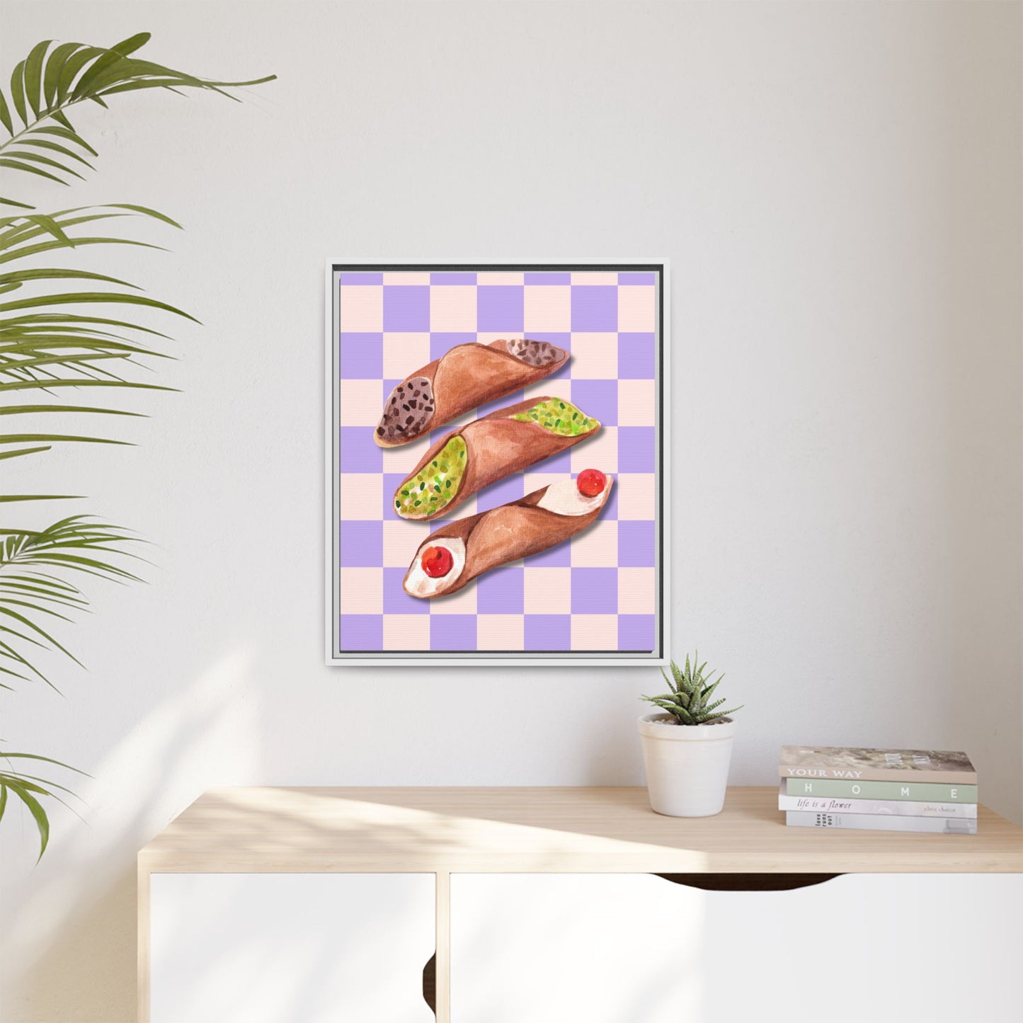 Italy Collection - Canolli - Matte Canvas, Framed (Multi-color)