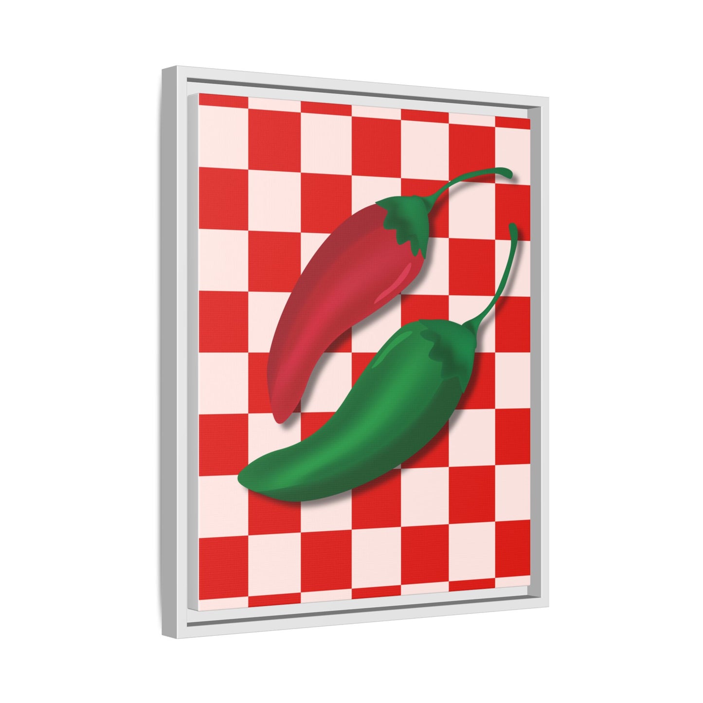 Italy Collection - Peppers - Matte Canvas, Framed (Multi-color)
