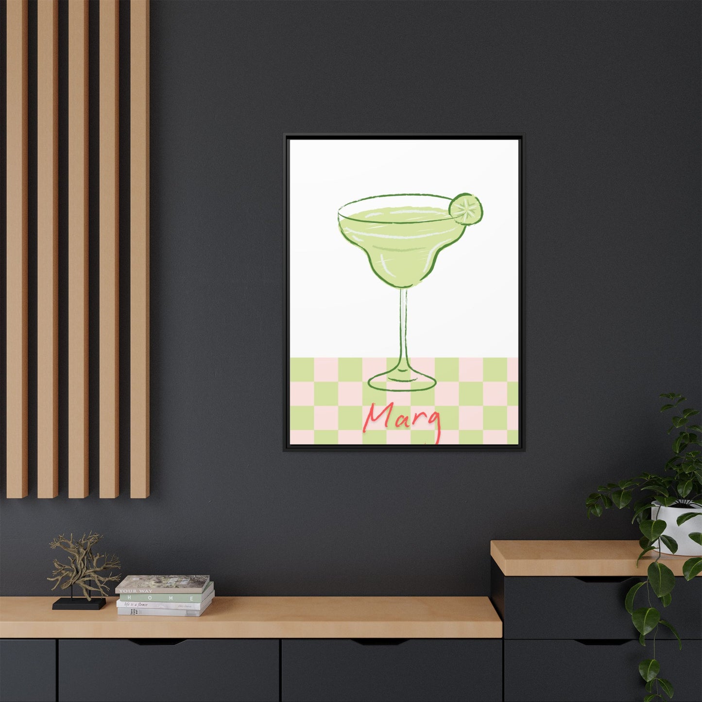 Marg o'clock - Matte Canvas, Framed (Multi-color)