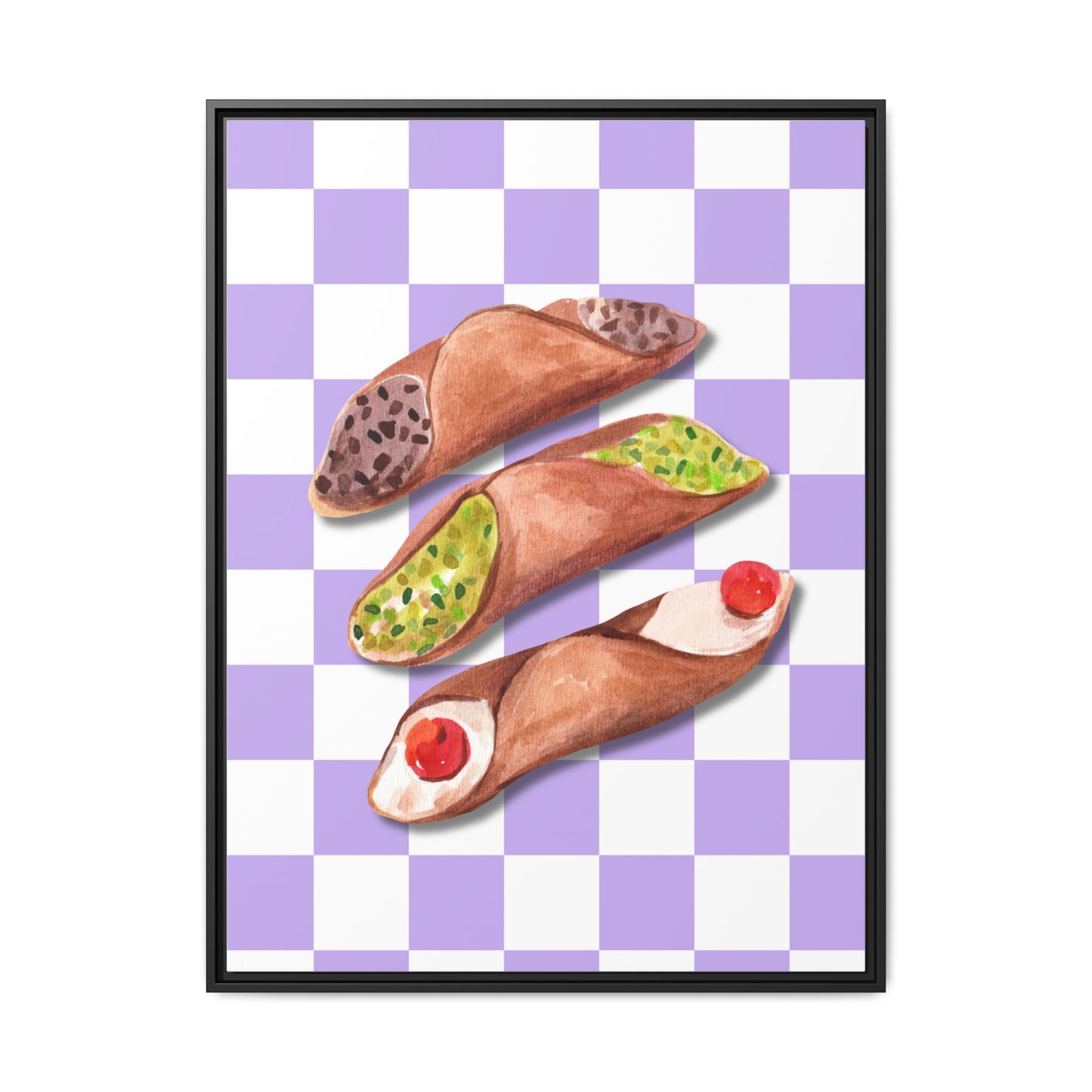 Italy Collection - Cannoli - Matte Canvas, Framed (Multi-color)