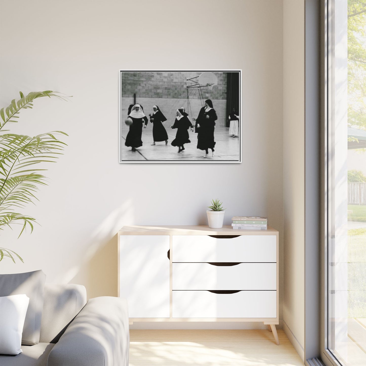Soccer nuns - Matte Canvas, Framed (Multi-color)