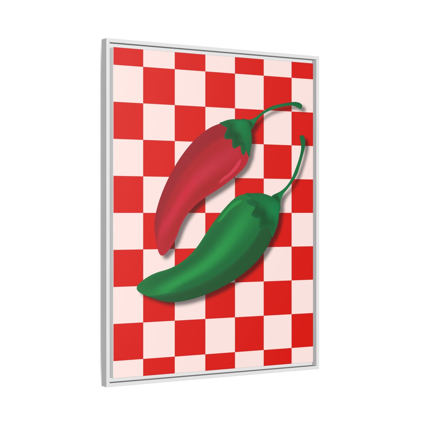 Italy Collection - Peppers - Matte Canvas, Framed (Multi-color)